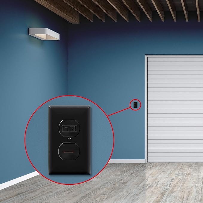 ENERLITES Duplex Receptacle Outlet Wall Plate, Size 1-Gang 4.50" x 2.76", Unbreakable Polycarbonate Thermoplastic, UL Listed, 8821-BK-10PCS, Black (10 Pack)