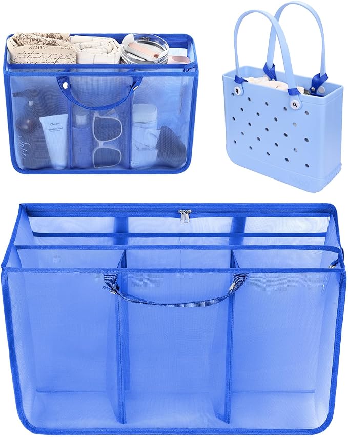 OUTXE Beach Bag Organizer Compatible with Baby Bogg Bag Accessories Inserts, Lightweight Mesh Insert Divider Pouch for Small Bogg Bags, Beach Tote Bags Insert for Organizing
