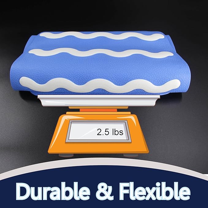 SafeLand Patented Non-Slip Bath, Shower, Tub Mat, TPR Material, Eco-Friendly, Non-PVC, Color Combo, Machine Washable, Durable, with Powerful Gripping Suction Cups, Wave-254 (17"x30")