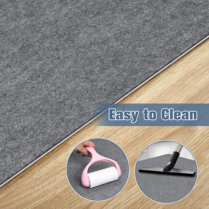 2 Pack Office Chair Mat for Hardwood Floor, 55"x35" Desk Chair Rug, Large Anti-Slip Floor Protector for Home Office Light Grey (Roll Packaging)