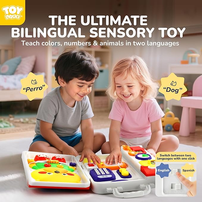 TOY Life Montessori Busy Board for 1-2 Year Old, 20‑in‑1 Baby Musical Toddler Toys, Fine‑Motor & Early Educational Baby Montessori Toys for Toddler 1‑3 Year Old Boys Girls Christmas Birthday Gift
