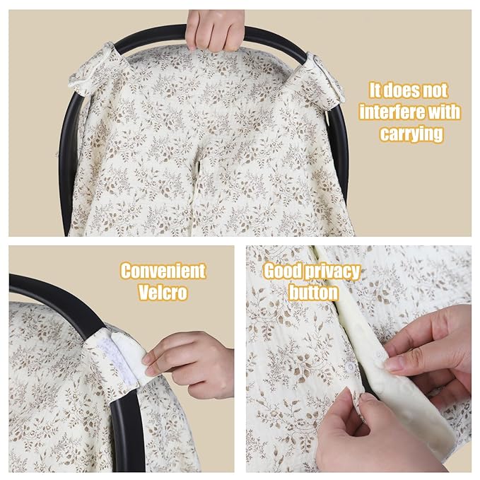2-in-1 Baby Car Seat Cover, Baby Car Seat Canopy, Mom Nursing Cover，Easy to Install Shield，Multi-Purpose | Winter Warm & Summer Shade Use