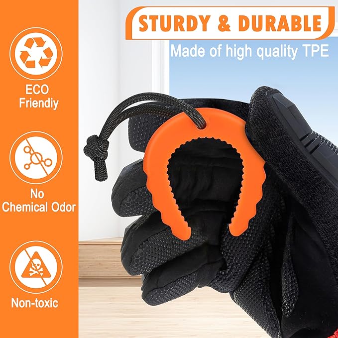 Crosize 4 Pack First Responder Door Stops, Door Jam for Law Enforcement, Police, Emergency Medical Services, Orange Plastic Door Stoppers Wedge