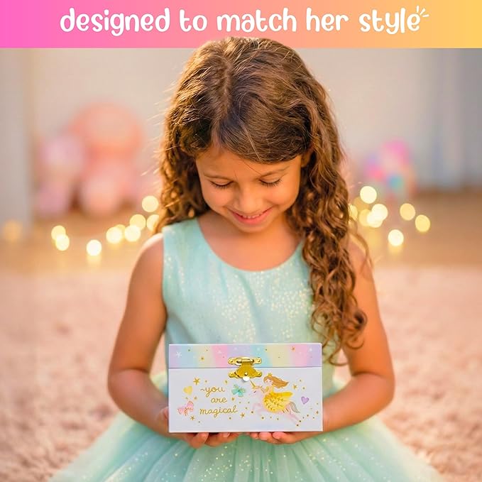 Giggle & Honey® Musical Princess Jewelry Box for Girls | Music Boxes for Little Girls | Toddler Jewelry Box for 4 Year Old Kids | Toys for Toddlers | Birthday Gifts for Kids 5, 6, 7, 8, 9 Years