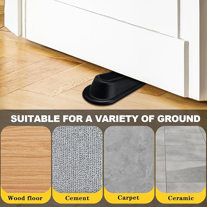 Frienda 24 Pcs Door Stoppers Heavy Duty Door Stop Wedge Rubber Door Stoppers for Door Bottom Carpet Tile Concrete Wooden Floor