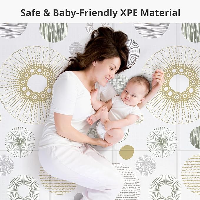Extra Large Baby Play Mat 79x70, Foldable Baby Play Mat for Floor, Waterproof, Safe & Thick Playmats for Babies and Toddlers, Non-Slip Backing Safe for Crawling&Tummy Time, Indoor & Outdoor Use