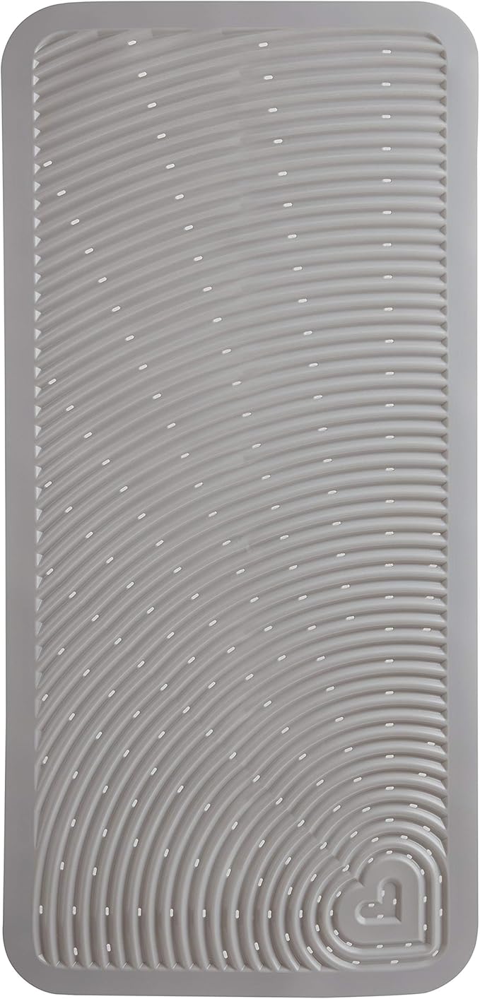 Munchkin Soft Spot Baby Bath Mat for Tub and Super Scoop Hanging Bath Toy Storage with Quick Drying Mesh, Grey