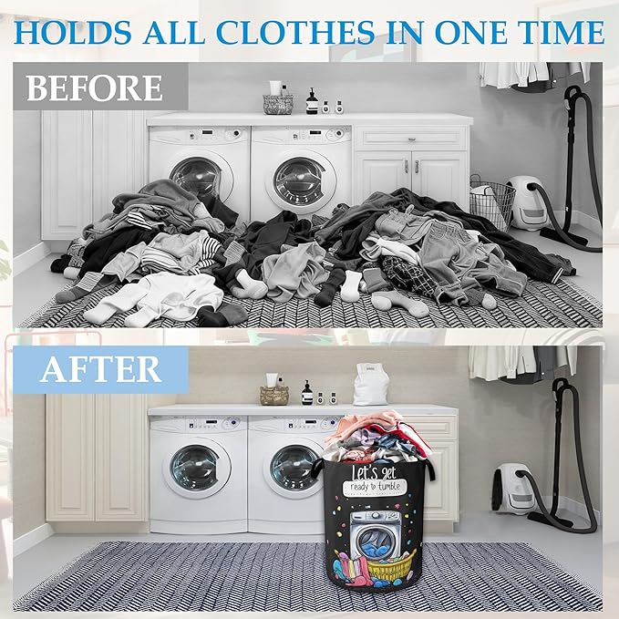 Laundry Today Large Storage Basket Collapsible Laundry Basket Oxford Storage Bin for Toy Bins Gift Baskets Bedroom Clothes Children Nursery Hamper 16" X 20.8"