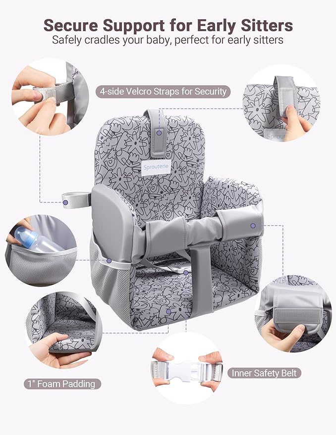 Shopping Cart Cover for Baby Girl and Boy, High Chair Cover for Restaurant, Padded Grocery Cart Seat Cover & Swing Insert for Infant & Toddler, Durable Machine Washable (Dark Grey)
