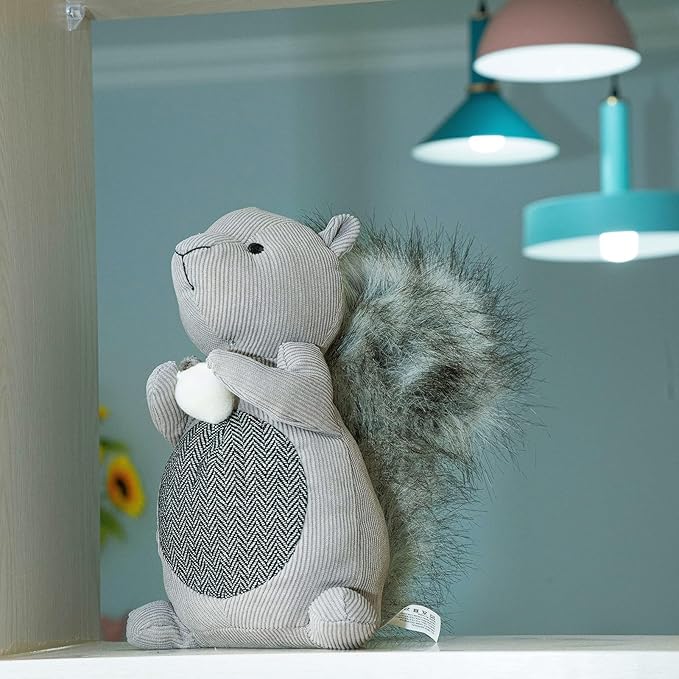 Marwood Cute Door Stopper Decorative Door Stops for Home and Office, Squirrel Weighted Interior Doorstop Fabric Stuffed Animal Door Stopper Floor Decorative