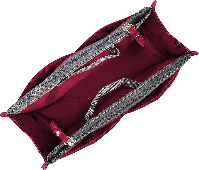 Vercord Updated Purse Handbag Organizer Insert Liner Bag in Bag 13 Pockets Burgundy Medium