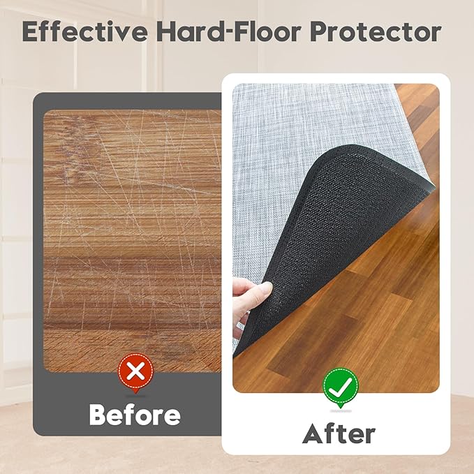 Wansimoo Office Chair Mat for Hardwood and Tile Floor, 36"x55" Floor Mat, Heavy Duty Computer Gaming Chair Mat, Anti-Slip, Non- Curve, Desk Chair Mat,Floor Protector for Home Office(Grey)