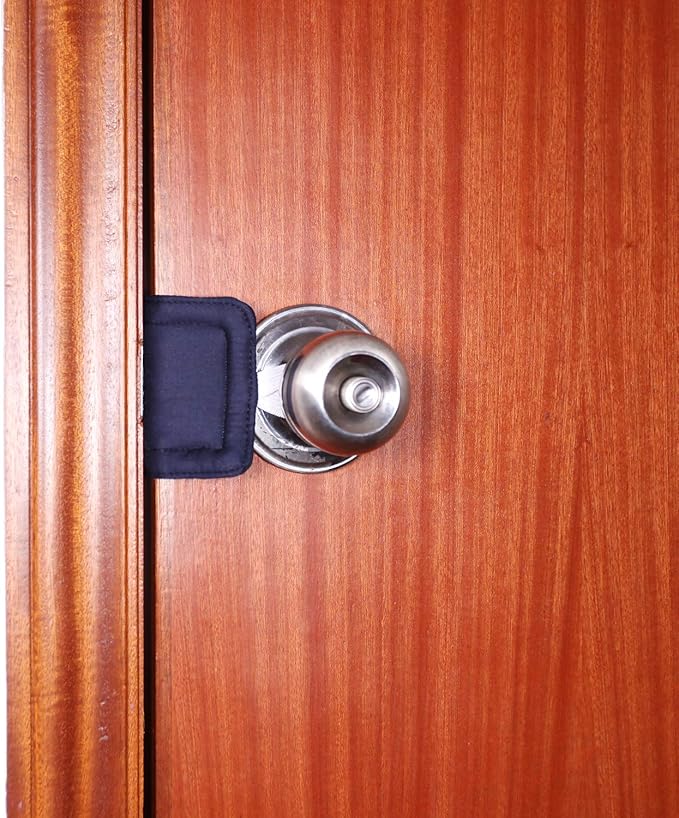 Door Silencer Door Jammer Door Closer Cushion Nursery Door Silencer Door Latch Cover 3 Pack for Noise Reducing Quiet Doors Baby Toddler Safety 3.25 x 5.5 Inch (New Navy Blue)