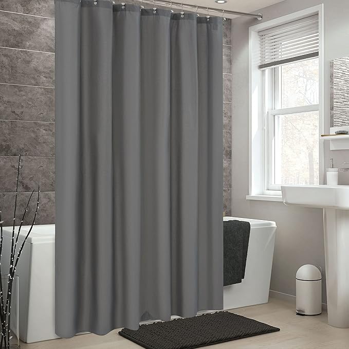 ALYVIA SPRING Extra Long Fabric Shower Curtain Liner Waterproof - 72" x 84", Soft & Lightweight XL Shower Curtain with 3 Magnets, Machine Washable - 72x84, Dark Gray