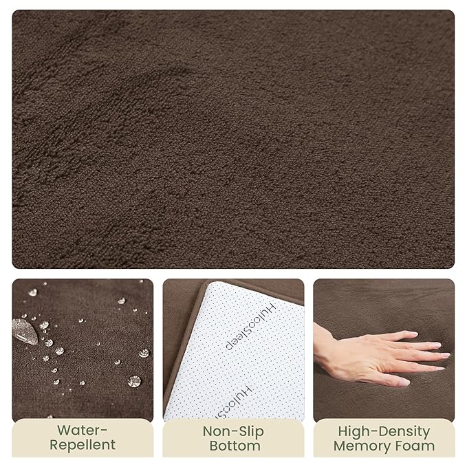 Baby Play Mat for Floor,1.3" Thick Memory Foam Tummy Time Mat,Soft Coral Velvet Nursery Rug,Extra Large Non Slip Crawling Mats for Living Room(Dark Brown)