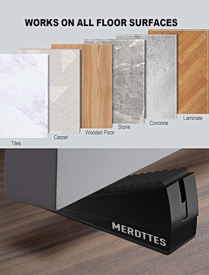 Upgrade Strongest Spring Large Door Stoppers - Heavy Duty Door Stopper Wedge, 3 in Tall Door Stoppers for Bottom of Doors, Rubber Door Stop for Extra Strong Grip Metal Doorstop Suits Any Heavy Door