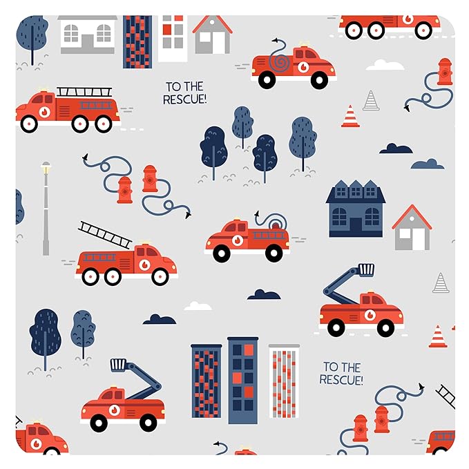 BapronBaby Be Brave Firefighter Splash Mat - Waterproof Catch-All for Under High Chairs, Floors, Tables, Playtime or Arts & Crafts - Machine Washable - 45" x 45”