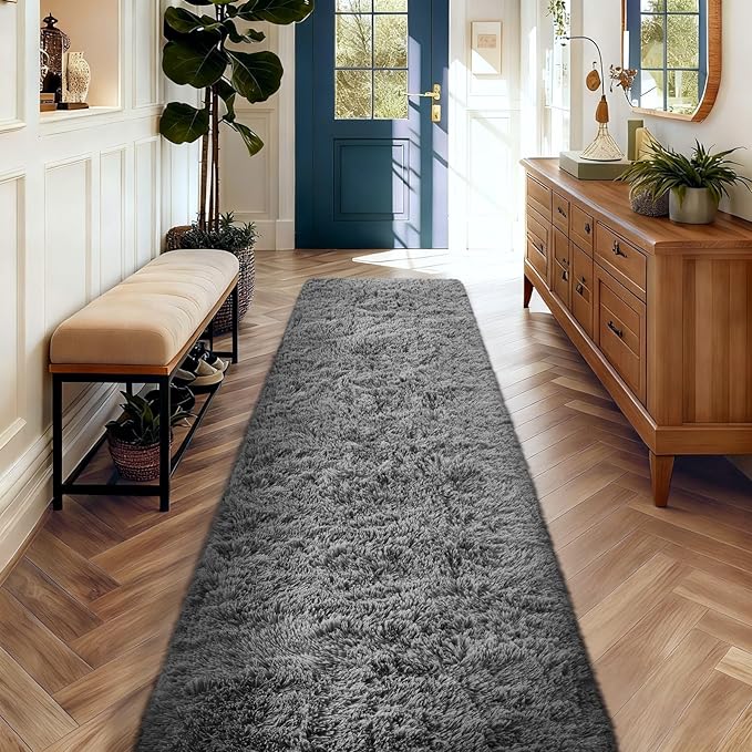 Ophanie Area Rugs for Bedroom Living Room,Color 1- Grey,Size 2' x 10',Shape Rectangular