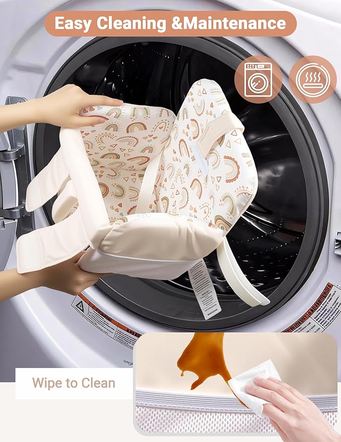 Shopping Cart Cover for Baby Girl and Boy, High Chair Cover for Restaurant, Padded Grocery Cart Seat Cover & Swing Insert for Infant & Toddler, Durable Machine Washable (Cream)