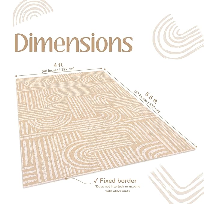 Baby Play Mat – Premium Foam Playmat for Babies & Toddlers, 67" x 48", Neutral Modern Look, Easy-Clean & Non-Toxic, Decor-Friendly Baby Floor Play Mat for Any Room. Co-Toddlery