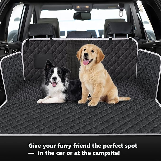 Meolsaek Car Seat Cover for Dogs, Non-Slip Rear Waterproof Car Bench Seat Cover for Back Seat, Dog Car Seat Cover for Trucks SUVs Most Cars (Black with Mesh)