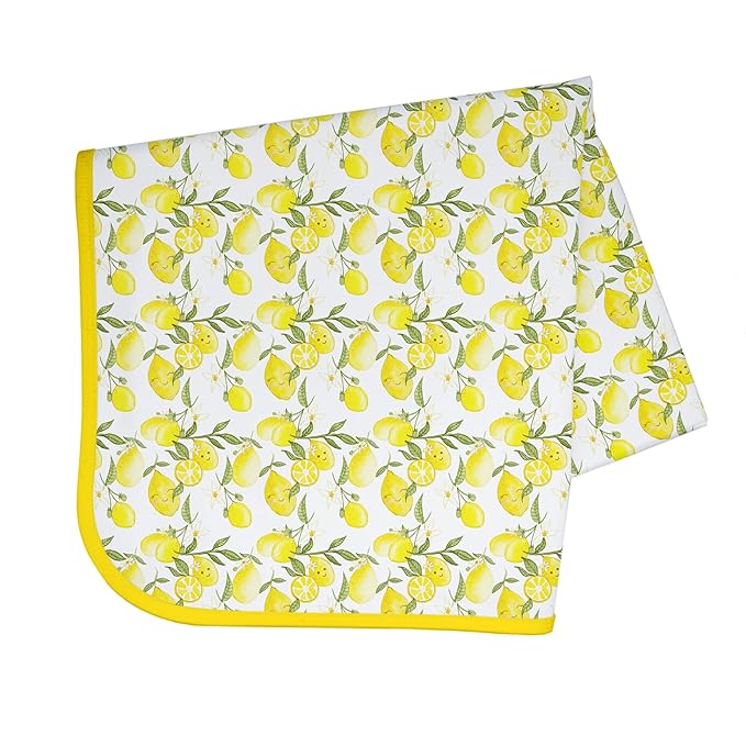 BapronBaby Fresh Lemon Splash Mat - Waterproof Catch-All for Under High Chairs, Floors, Tables, Playtime or Arts & Crafts - Machine Washable - 45" x 45”