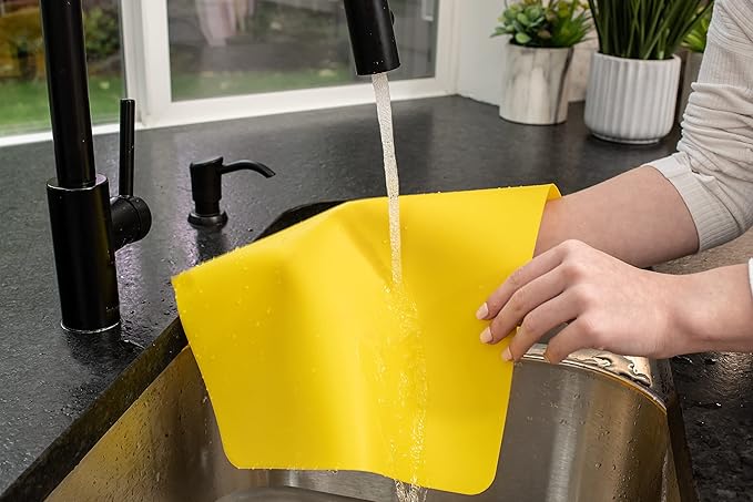 GASARÉ, Placemats Set of 4, Silicone Placemats, Table Mats, Non-Slip, Easy to Clean, Heat Resistant, Flexible, 20% Thicker, 16 x 12 inches x 1.1mm, Yellow