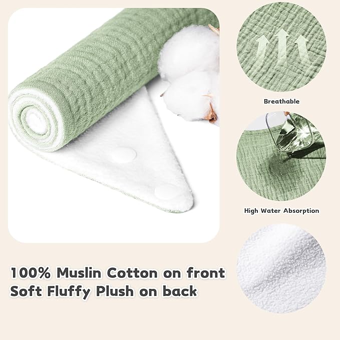 Susurration Muslin Baby Drool Bibs 6Pack Soft Triangular Adjustable Baby Bandana Bibs for Unisex Baby Girls & Boys
