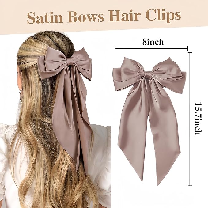 Hair Ribbon Clips with Long Tails - 8 PCS Cute Vintage Accessories for Women and Girls