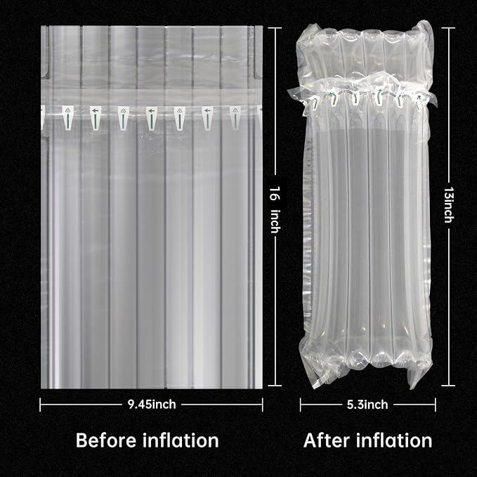 Hijelyn 36 Pack Inflatable Wine Shipping Packaging Wine Shipper Thick Material Bottle Packaging for Air Travel, Liquor Shipping Protector Bags with Air Pump for Safe Transportation with Luggage, 65um