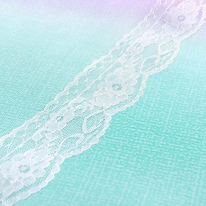 XiDi Curtains for Bedroom Decor, Rainbow Blackout Curtains for Kids/Little Girl Room Decor, Unicorn Wall Decals,1 Panel PinkPuGreen-62-63