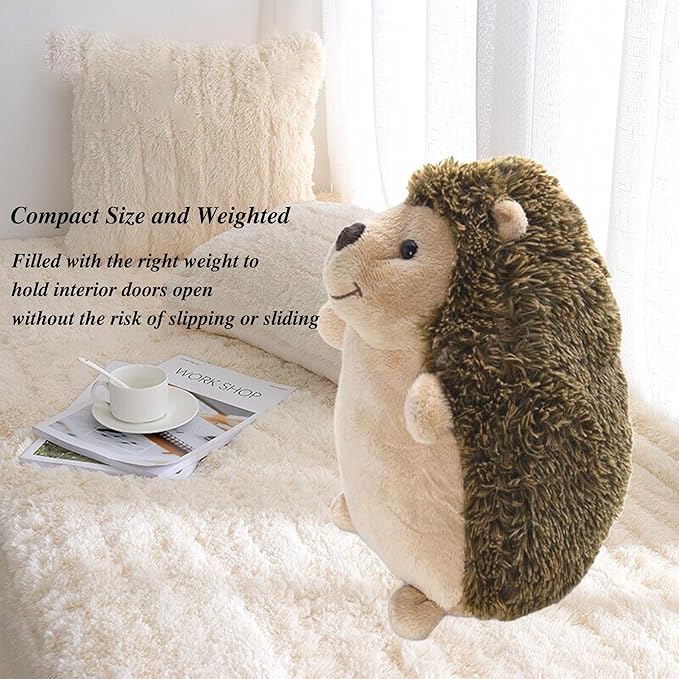 Decorative Door Stopper for Bottom of Door and Inside Door Decorative. Cute,Soft and Weighted Door Stop to Keep Door Open(Hedgehog)