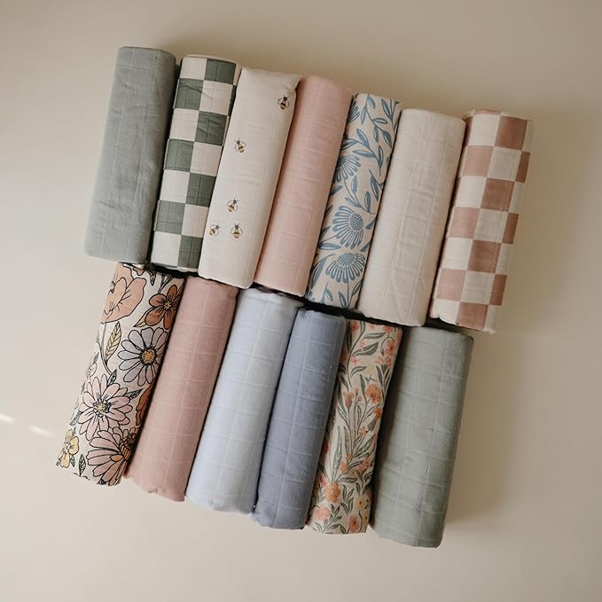 mushie Water Repellent Changing Pad Liners | Made with Organic Cotton | Set of 3 (Blush Combo)