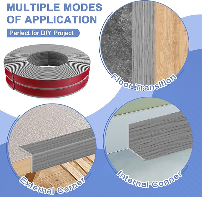 Wall Corner Protector Moulding Trim Peel and Stick Wall Corner Guards Trim Flexible Self Adhesive Edge Protector Moulding, 0.8 in x 20 Ft, Light Gray Wood