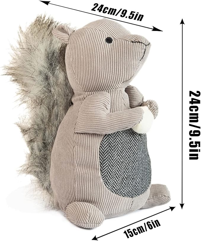 Marwood Cute Door Stopper Decorative Door Stops for Home and Office, Squirrel Weighted Interior Doorstop Fabric Stuffed Animal Door Stopper Floor Decorative