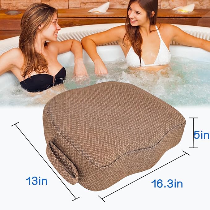 AEROiVi Hot Tub Booster Seat for Adults, 5 Inch Thick Supportive Cushion with Non-Slip Bottom, Weighted for Quick Sink Without Float, Spa Booster Seat for Hot Tub (Including Inflatable), Pool, Bathtub