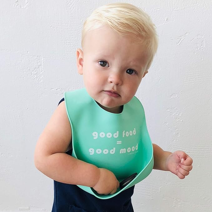 Simka Rose Silicone Baby Bibs with Food Catcher - Adjustable Soft Catch All Bib for Boys & Girls - High Chair Dining Table