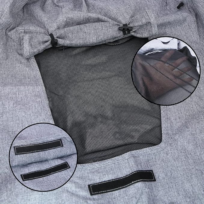 Pram Sunshade Sun Cover, Sun Shade Stroller for Baby, Universal Waterproof Stroller Sunshade Cover Anti-UV with Viewing Window for Stroller(Grey)
