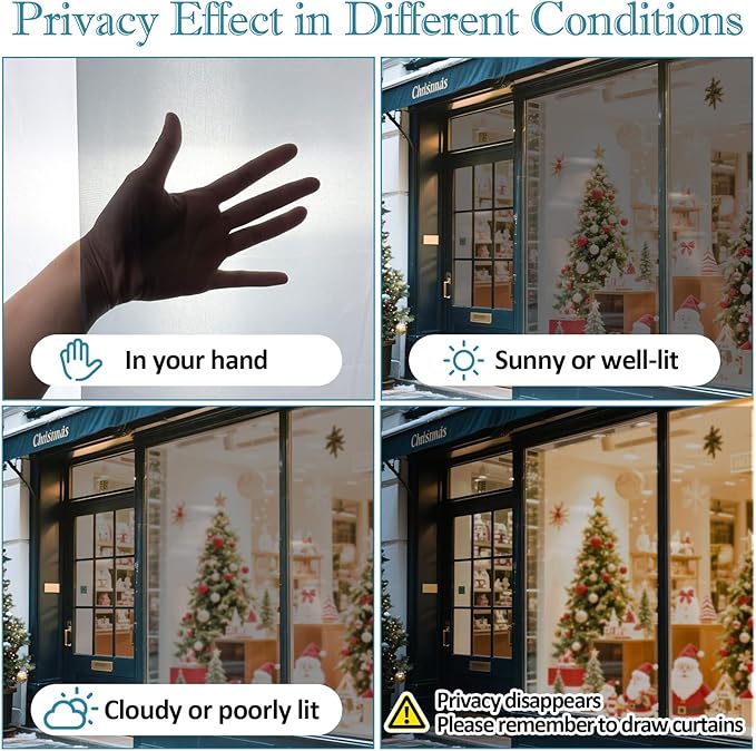 Window Film Transparent Heat Control UV Blocking, 50% VLT Window Tint for Shopfront Glass with Installation Tools, PET Material, Ideal for Stores, Glass Doors and Display Windows, 31.5Inch×196.9Inch