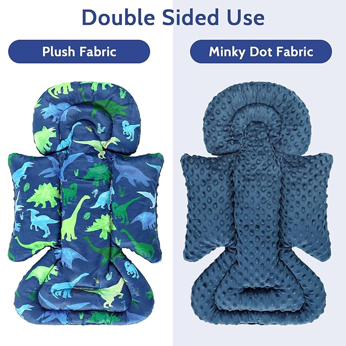 TANOFAR Car Seat Head Support Baby - Infant Car Seat Insert for Newborn Girls Boys - Soft Carseat Head Support for Infant - Newborn Carseat Insert for Car Seats, Strollers, Swings, Bouncer (Dinosaur)