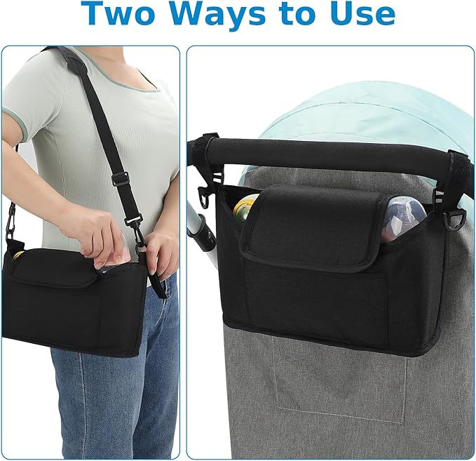 Accmor Universal Stroller Organizer, Stroller Bag Caddy Organizer, Stroller Organizer Accessories for Uppababy, Baby Jogger, Nuna, Doona, Britax Strollers