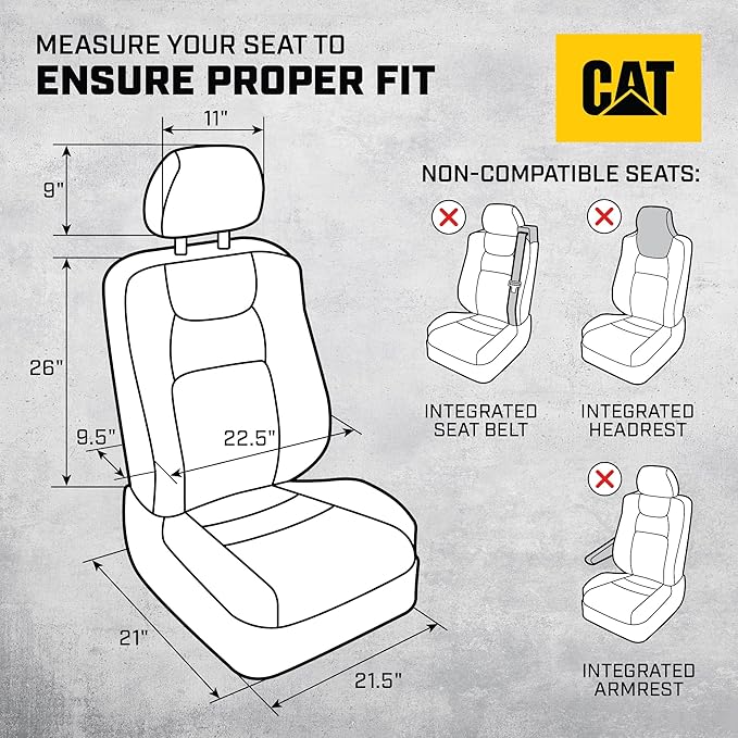 Cat® MeshFlex Automotive Seat Covers for Cars Trucks and SUVs (Set of 2) – Beige Car Seat Covers for Front Seats, Truck Seat Protectors with Comfortable Mesh Back, Auto Interior Covers
