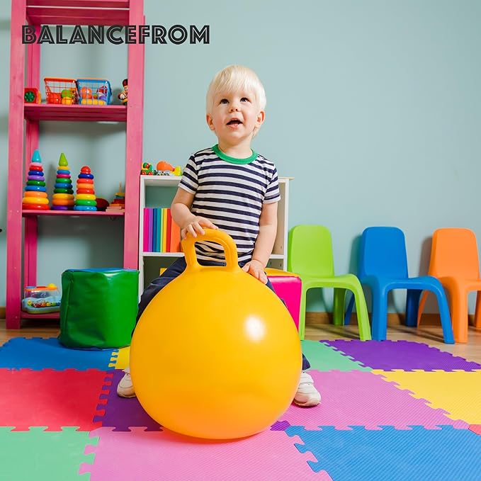 BalanceFrom Foam Floor Tiles for Kids - Non-Toxic Comfortable Baby Play Mat and Interlocking Foam Tiles for Crawling & Development, Soft Play Mat for Babies, 36 Tiles Cover 36 SQ SF