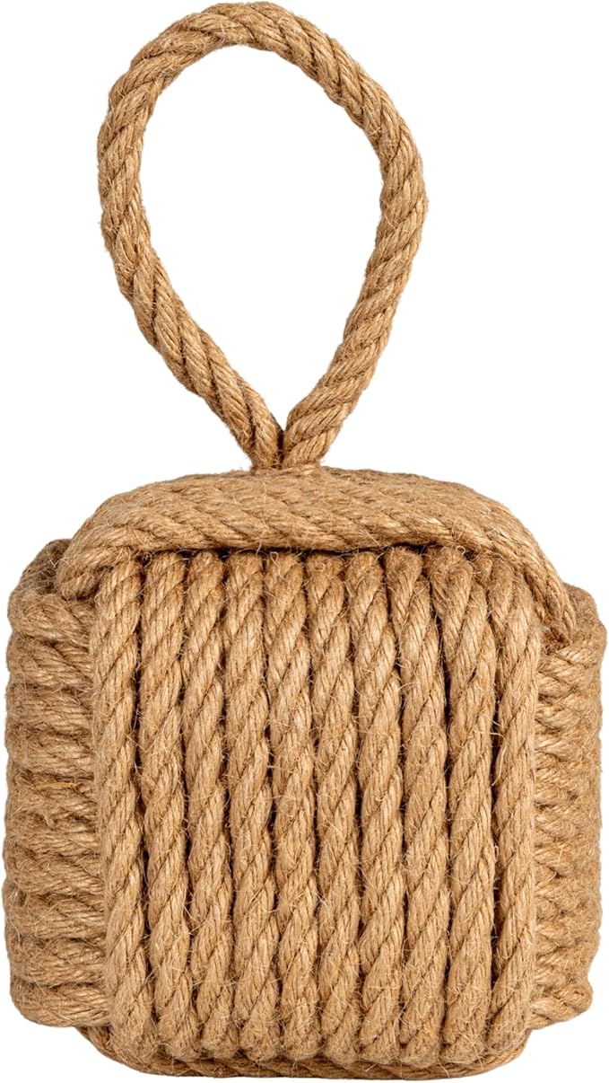 Creative Co-Op Jute Rope Knot Door Stop, Neutral