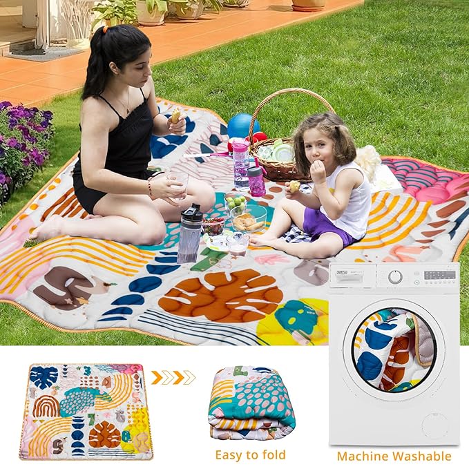 Baby Gyms Playmats for Playpen Boho Rainbow Play Mat for Playpen Playyards Thicken Soft Padding Foam Playmats for Babies (50"×50", 1- Bohemian Style)