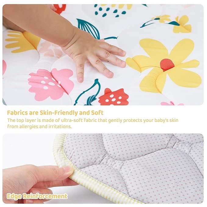 Baby Play Mat 50x50, Extra Large&Thick Baby Floor Play Mats, Foldable Padded Play Mat for Baby Crawling