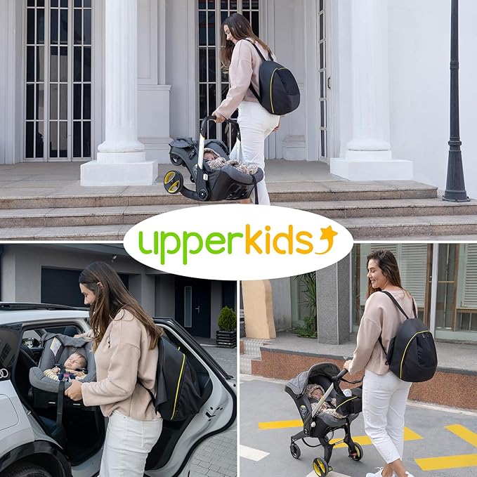 Upperkids Storage Bag for Doona Infant Car Seat Stroller, Large Capacity Diaper Bag, Wearable Backpack, Stroller Organizer, Easy Access Zipper, Water-Repellent Lightweight Baby Essentials Organizer