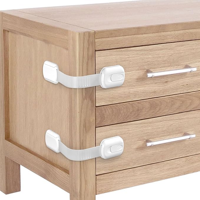 Heart of Tafiti Child Safety Cabinet Locks - (6 Pack) Baby Proofing Latches, Cabinet Drawer Baby Safety Locks, Multifunction, Strong Adhesive Tapes Included, Easy to Use, No Tools Needed.