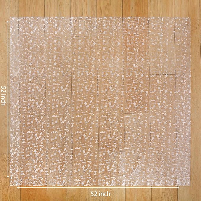 Plastic Splat Mat for Baby, Easy Cleaning Vinyl Floor Mat for Eating Messes, Waterproof High Chair Floor Protector Feeding Floor Cover by MatLeya