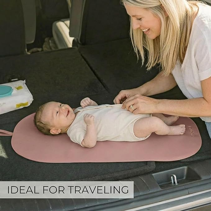 Beautiful Portable Baby Changing Pad - Wipeable and Easy to Clean Diaper Changing Mat - The Perfect Waterproof Vegan Leather Pad for Traveling